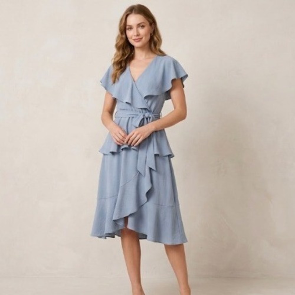 She + Sky Soft Blue Dress Small